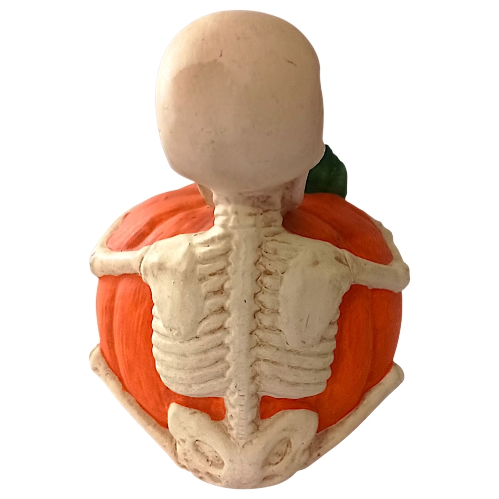 Vintage Halloween Figure Pumpkin Skeleton Light Up Ceramic 90s‎ Spooky Autumn - Picture 8 of 16